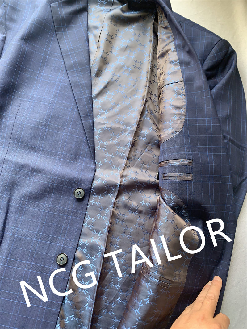 Blue plaid suit